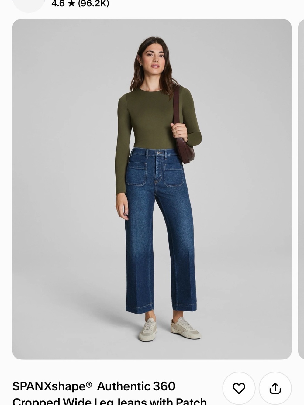 SPANX Cropped Wide-Leg Jeans